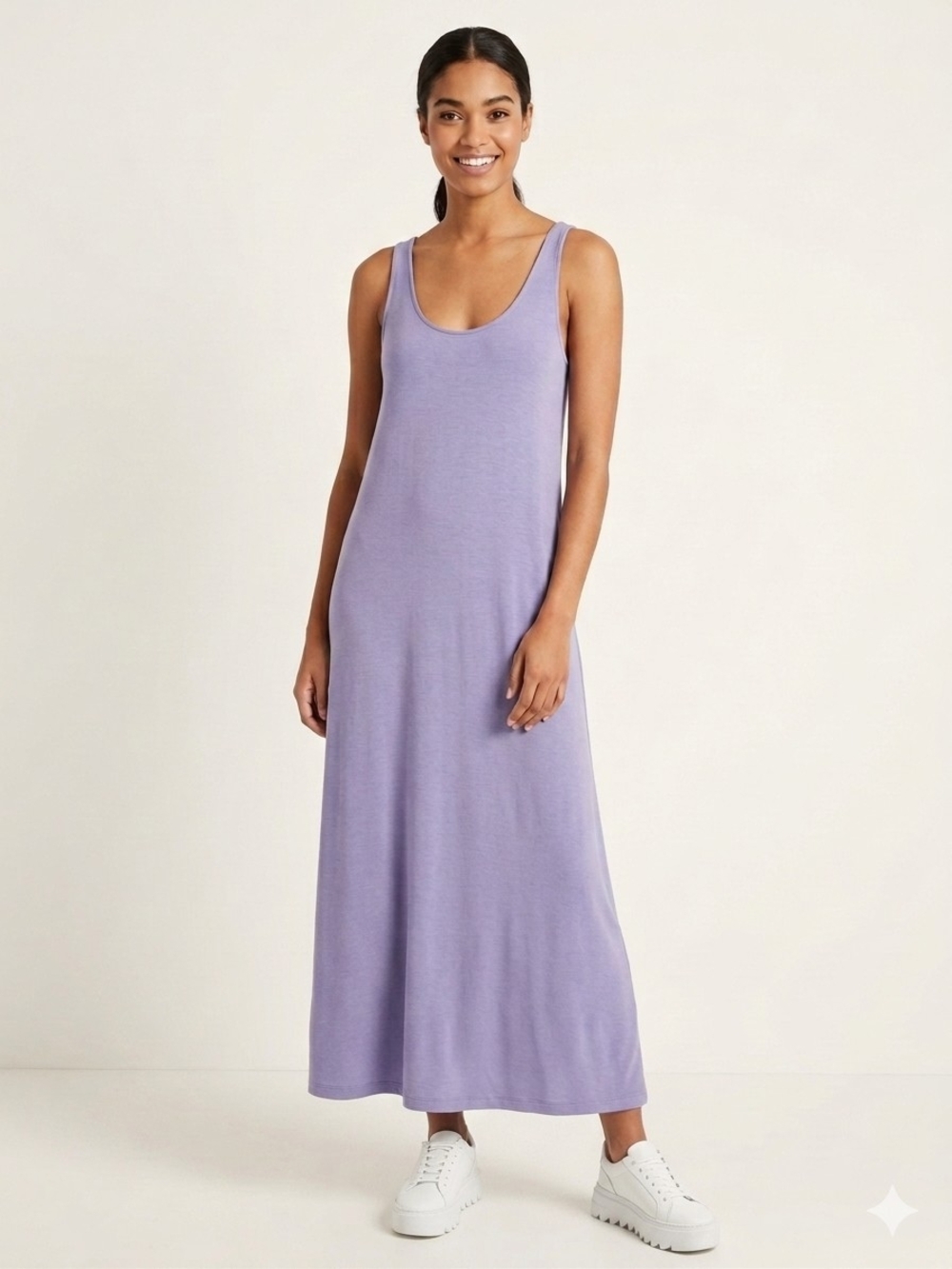 Scoop Neck Blue Maxi Dress